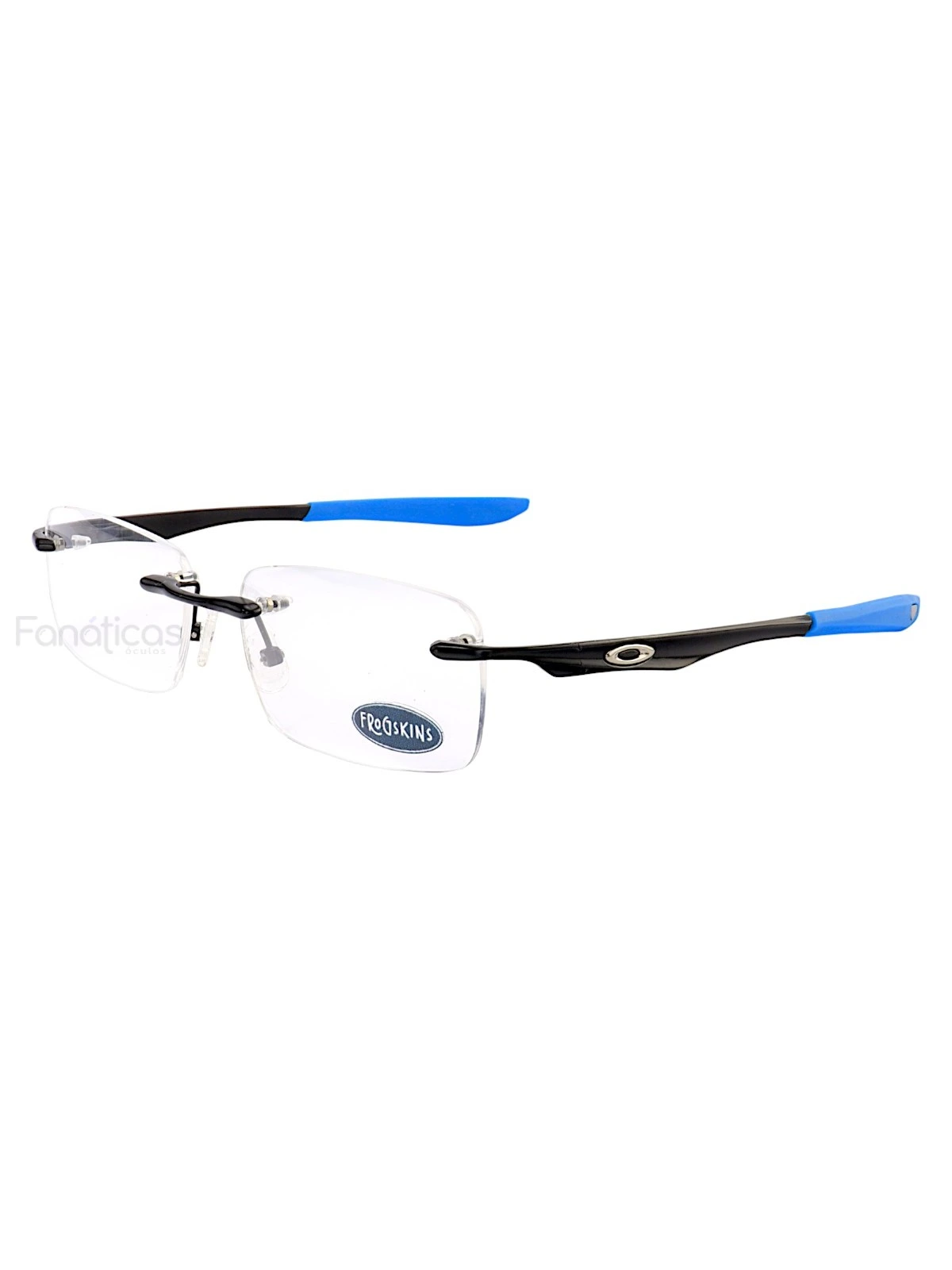 Armação de Óculos Retangular Balgriff Wingfold Preto e Azul Masculina