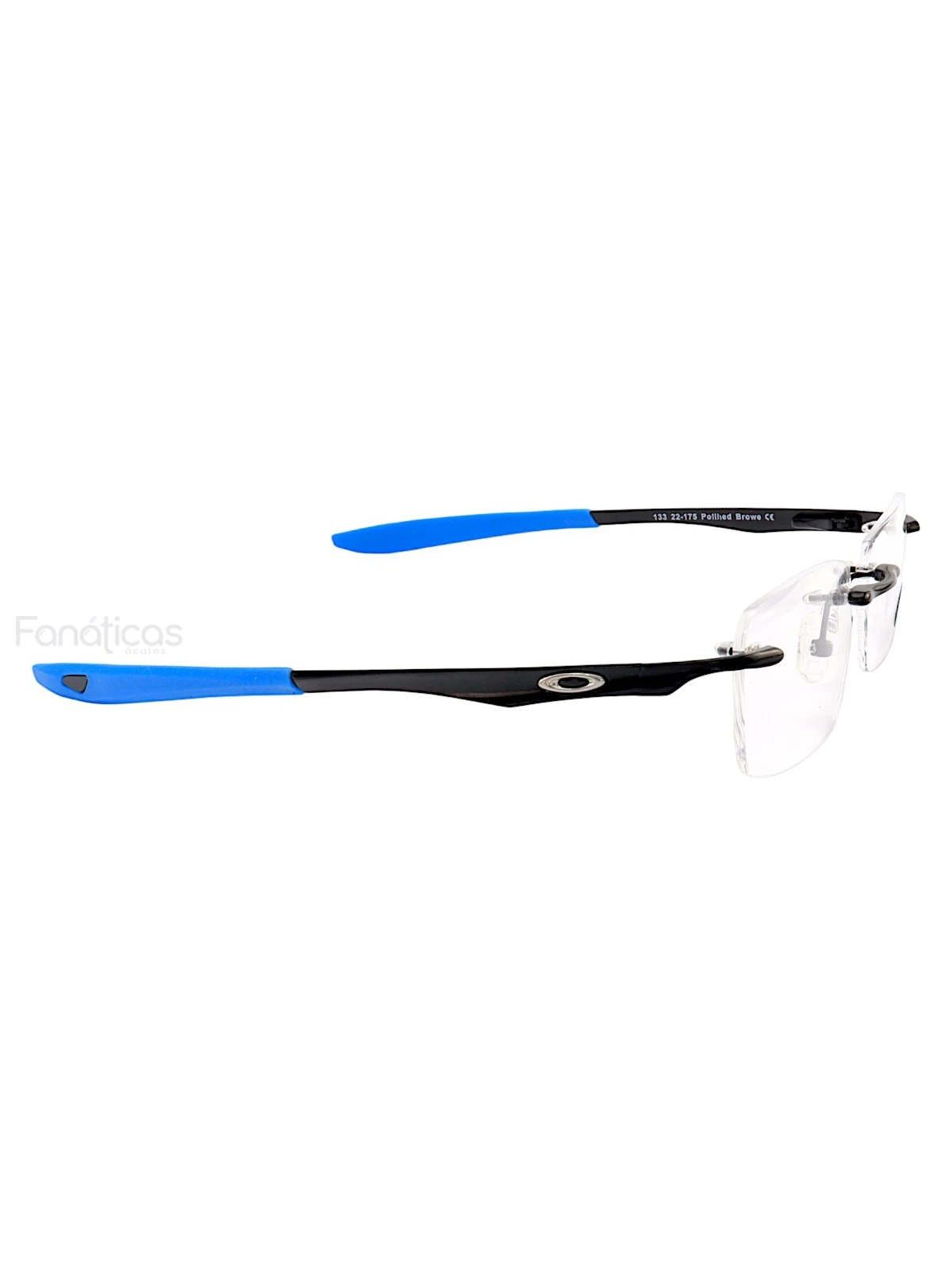 Armação de Óculos Retangular Balgriff Wingfold Preto e Azul Masculina