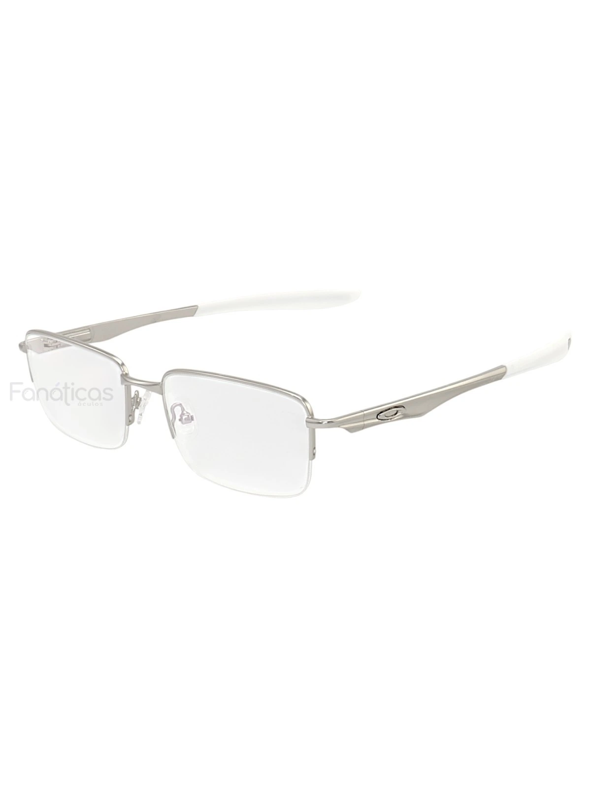 Armação de Óculos Retangular Brushed OX5040 Prata e Branco