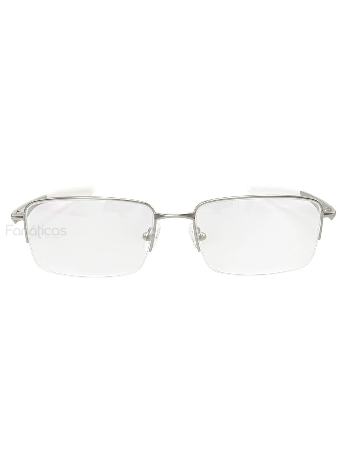 Armação de Óculos Retangular Brushed OX5040 Prata e Branco