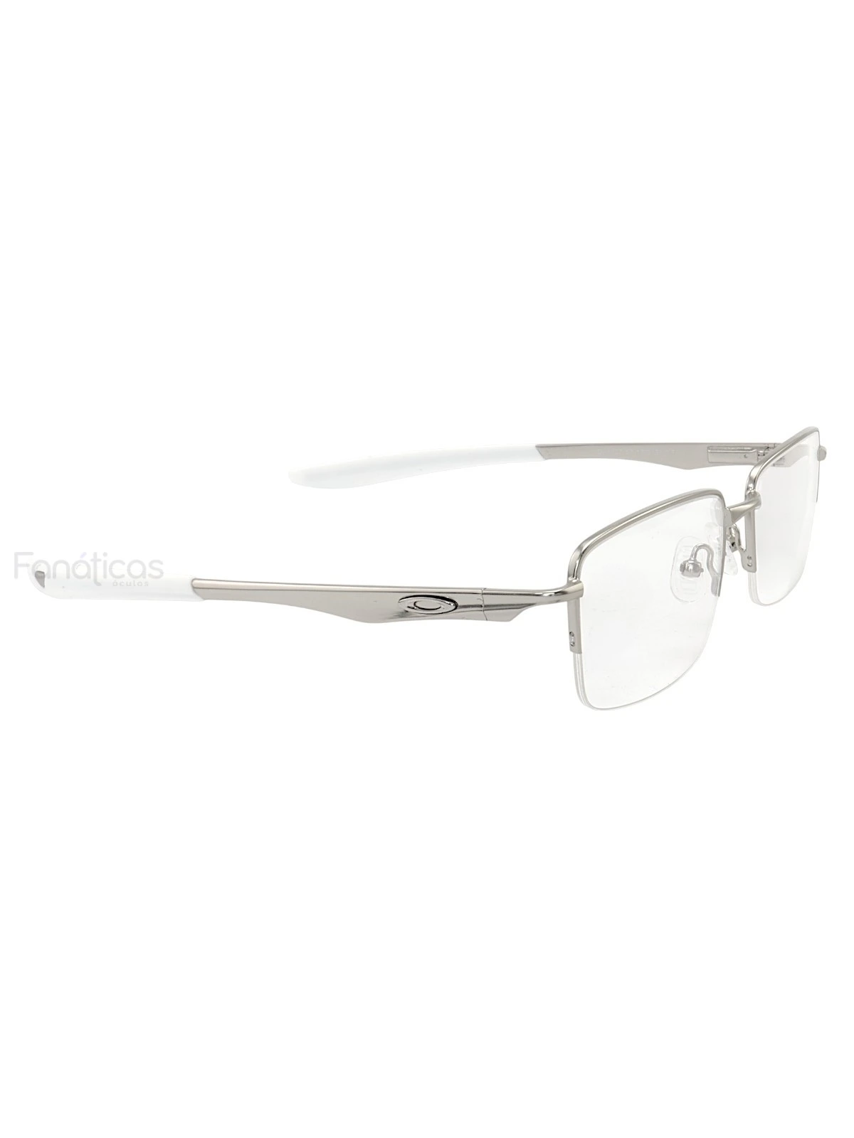 Armação de Óculos Retangular Brushed OX5040 Prata e Branco