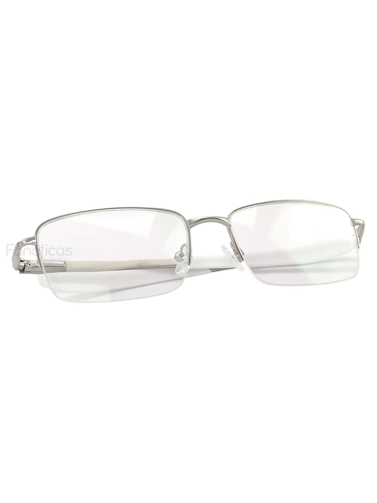 Armação de Óculos Retangular Brushed OX5040 Prata e Branco