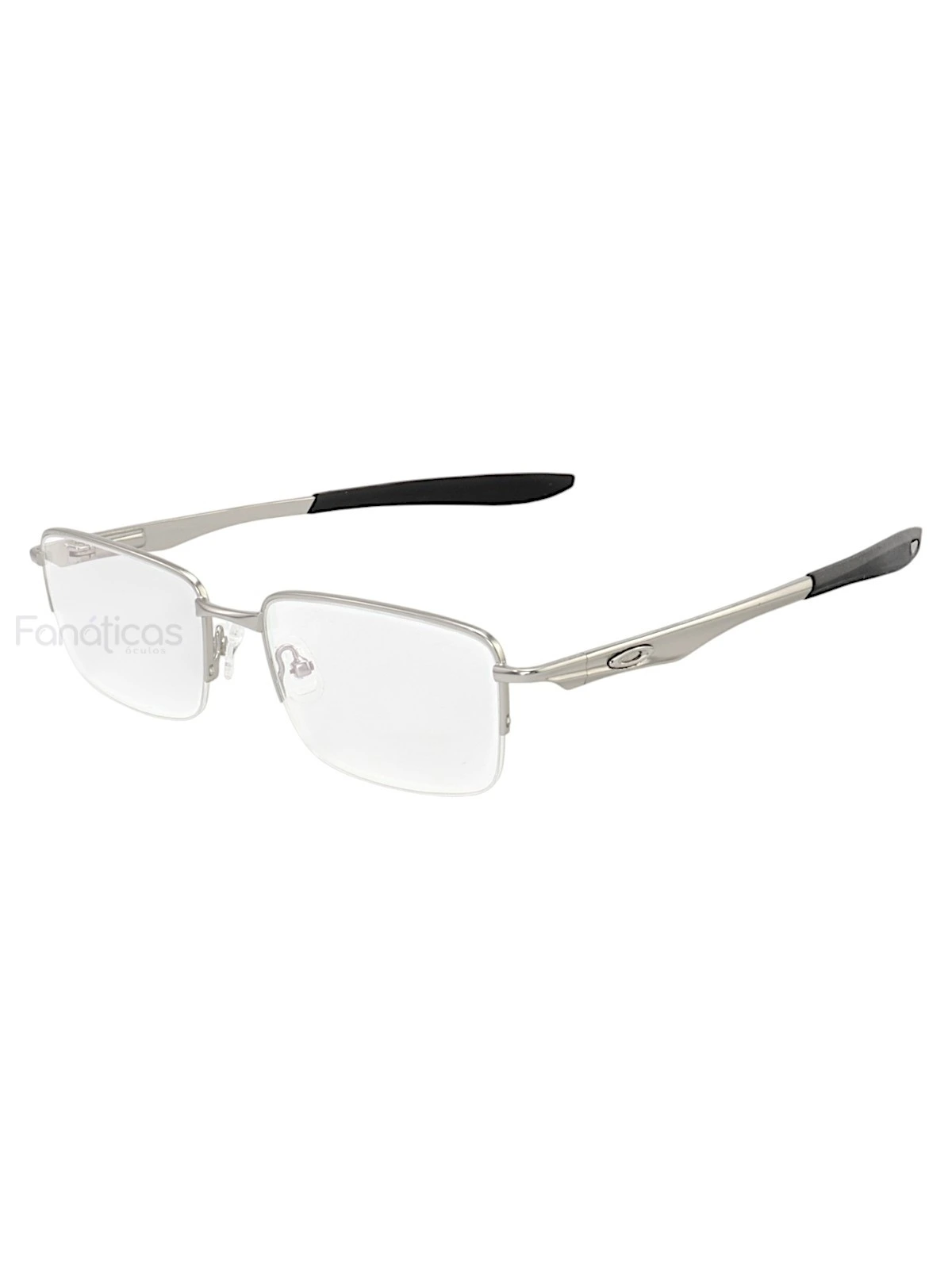 Armação de Óculos Retangular Brushed OX5040 Prata e Preto