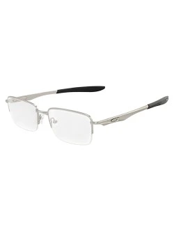 Armação de Óculos Retangular Brushed OX5040 Prata e Preto