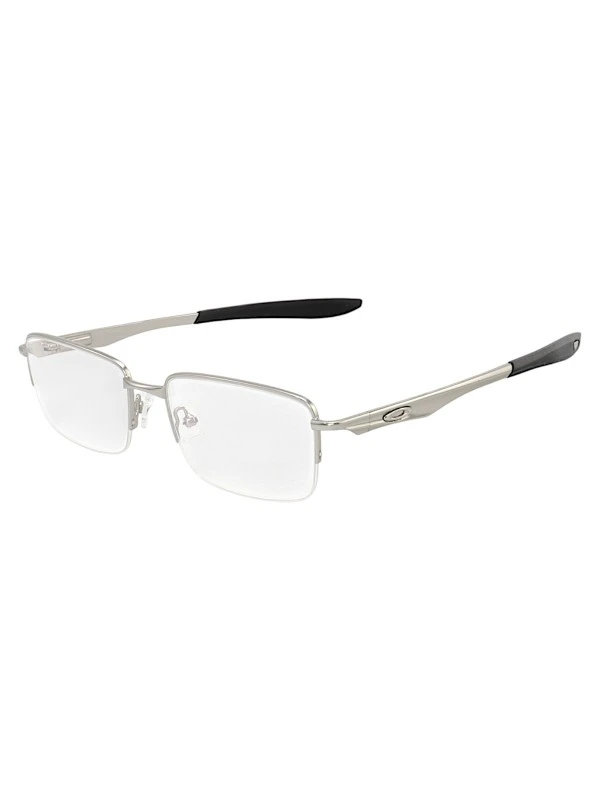 Armação de Óculos Retangular Brushed OX5040 Prata e Preto