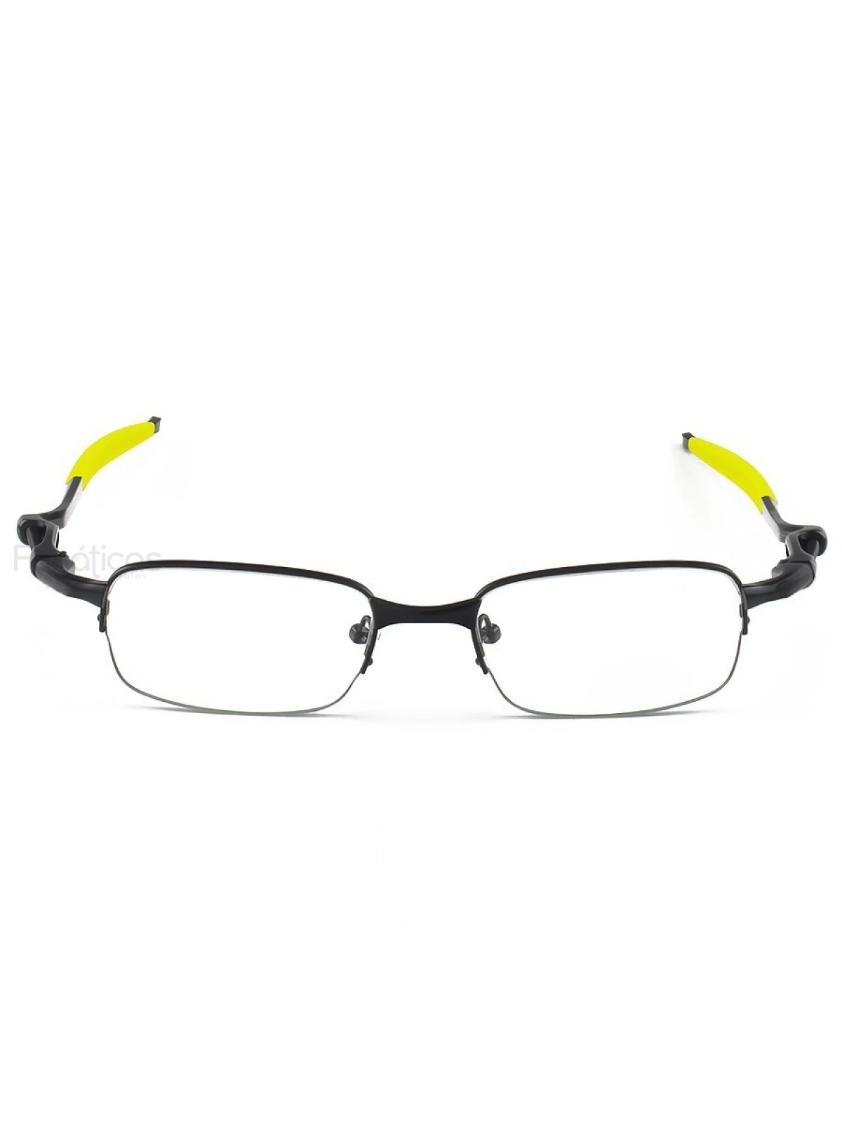 Armação de Óculos Retangular Coilover Molinha OX5043 Preto e Amarelo