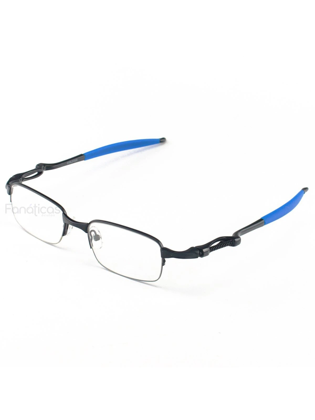Armação de Óculos Retangular Coilover Molinha OX5043 Preto e Azul