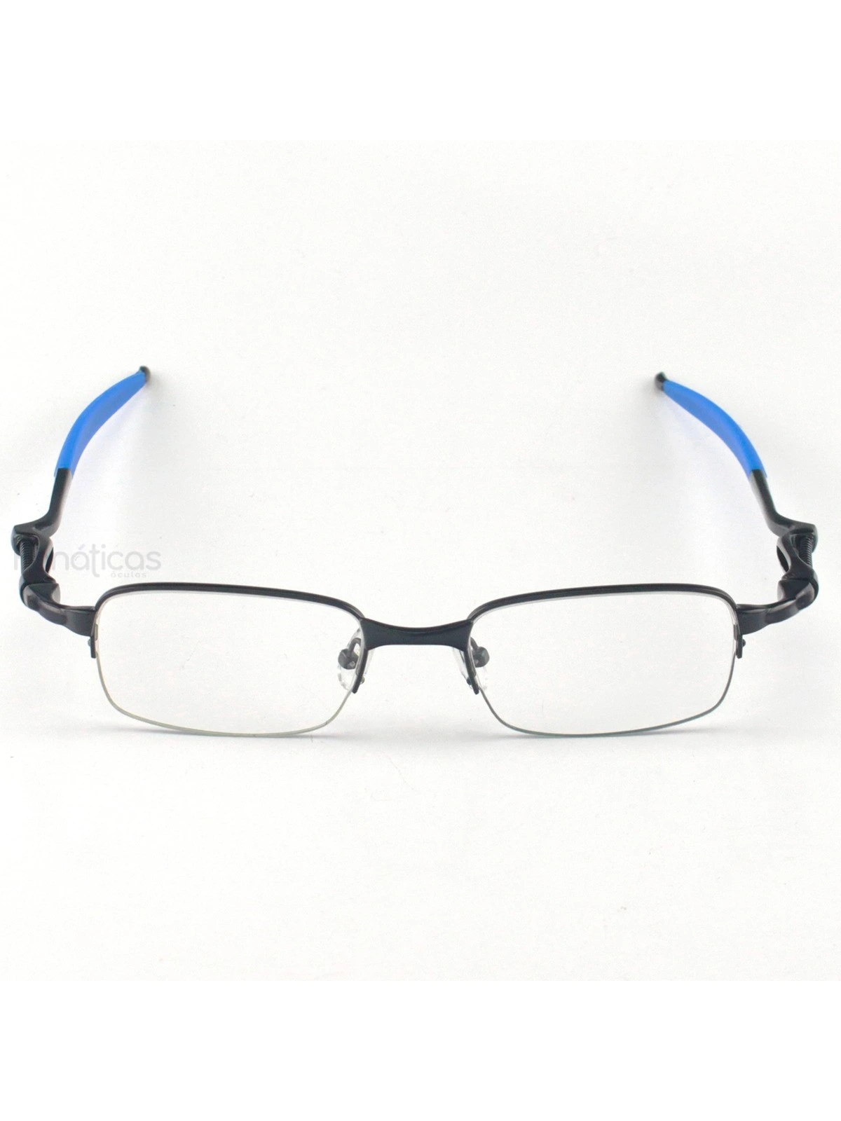 Armação de Óculos Retangular Coilover Molinha OX5043 Preto e Azul