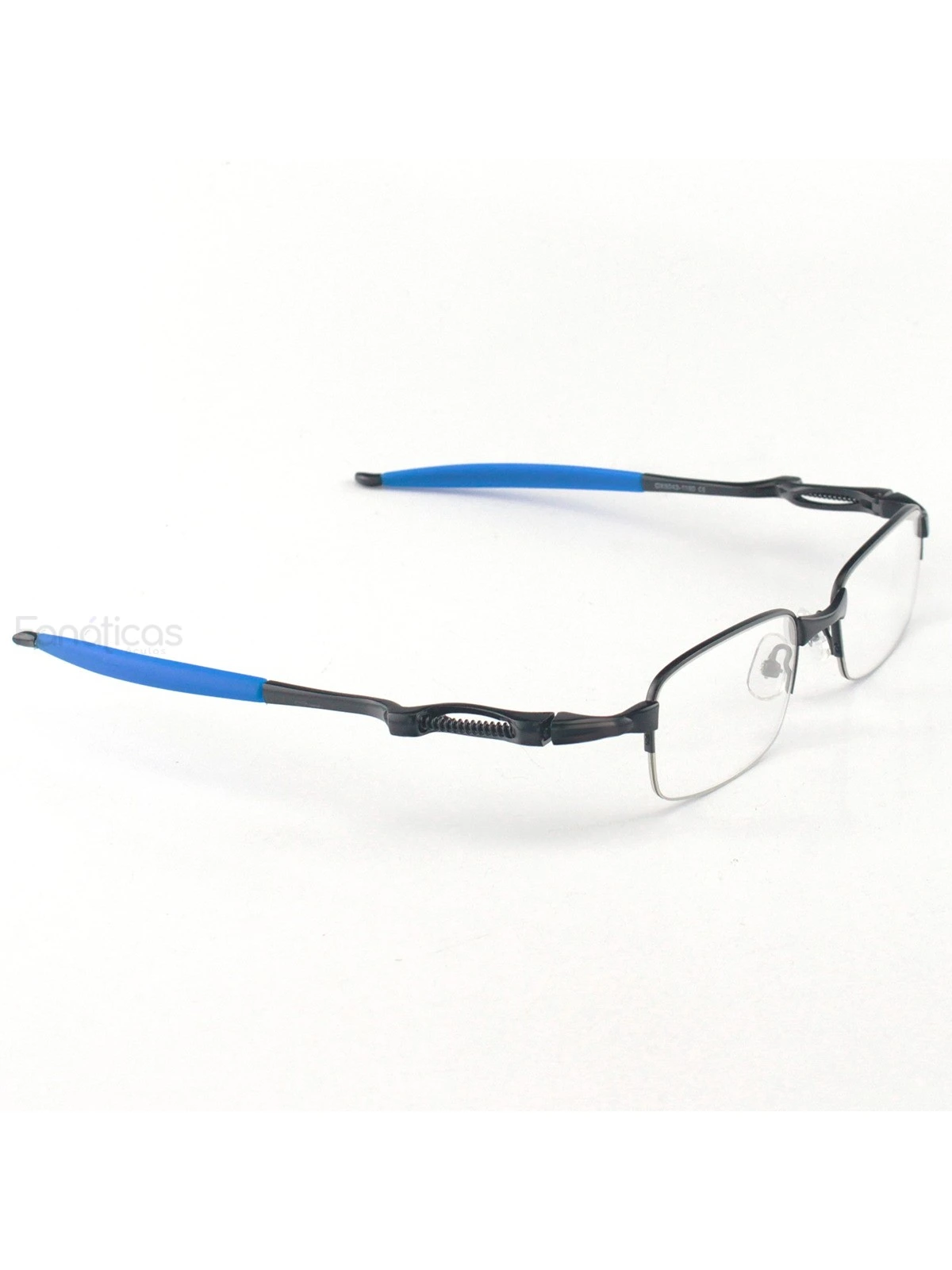 Armação de Óculos Retangular Coilover Molinha OX5043 Preto e Azul