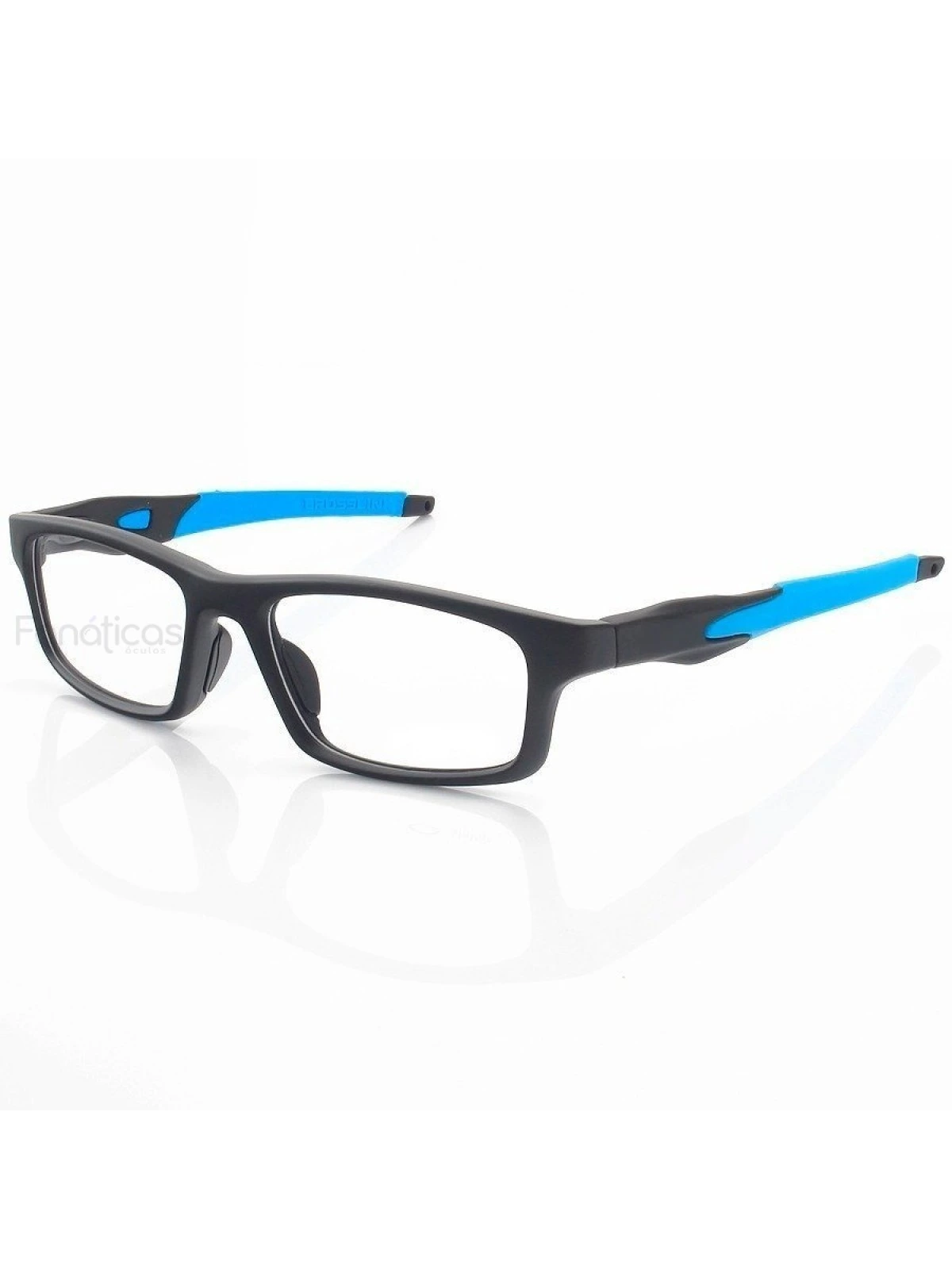Armação de Óculos Retangular Crosslink OX8037 Preto e Azul