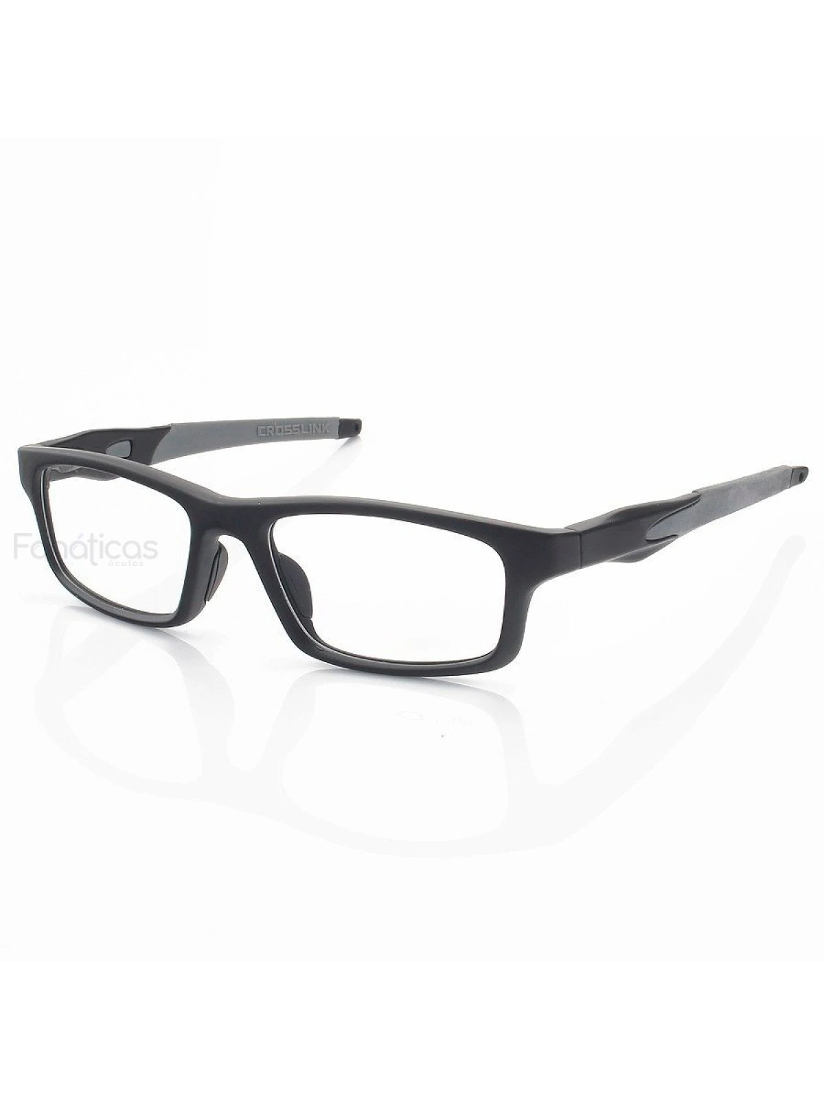 Armação de Óculos Retangular Crosslink OX8037 Preto e Cinza