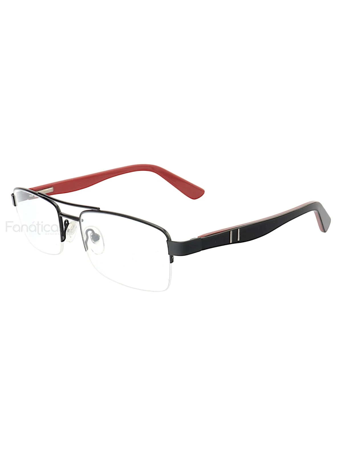 Armação de Óculos AQ240510 Retangular Preto e Vermelho