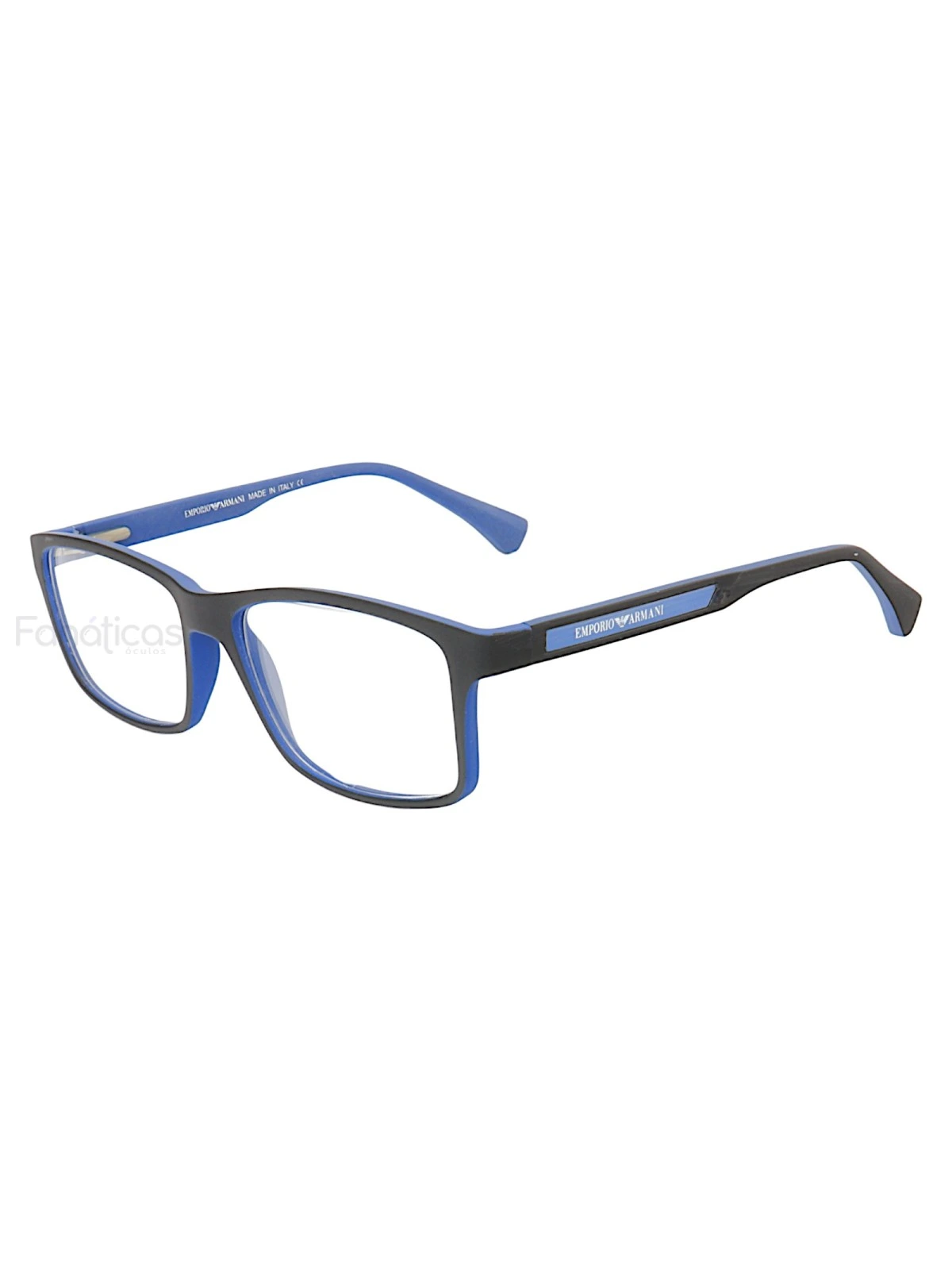 Armação de Óculos Retangular EA3038 Preto e Azul