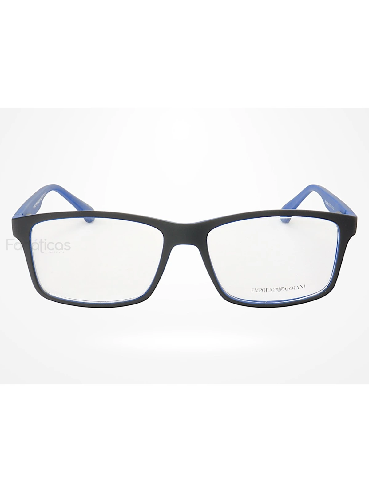 Armação de Óculos Retangular EA3038 Preto e Azul