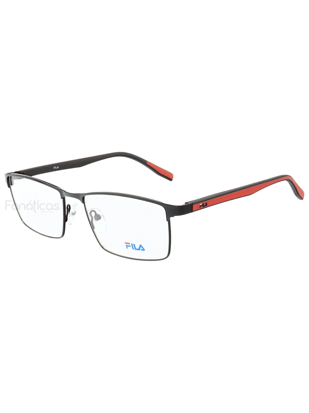 Armação de Óculos Retangular FL9943 Preta e Vermelho