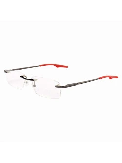 Armação de Óculos Retangular Flutuante Sem Aro Wingback Grafite Red