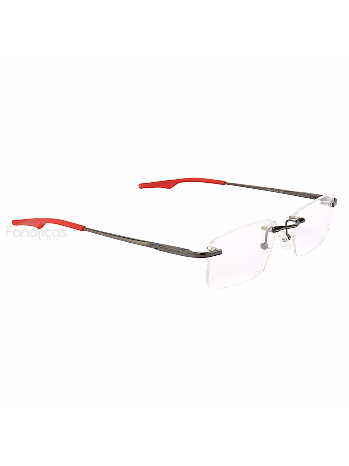 Armação de Óculos Retangular Flutuante Sem Aro Wingback Grafite Red
