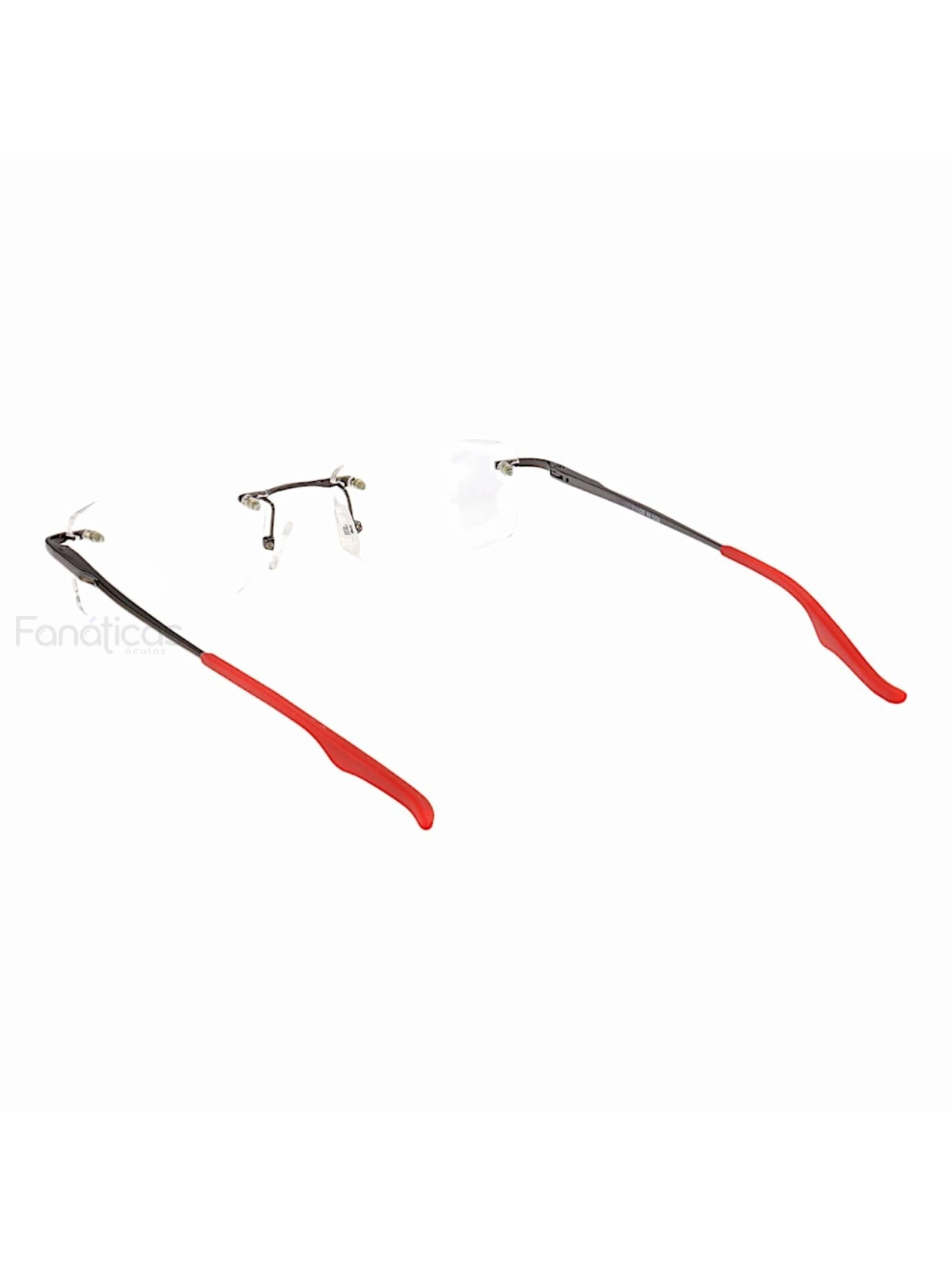 Armação de Óculos Retangular Flutuante Sem Aro Wingback Grafite Red