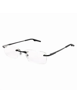 Armação de Óculos Retangular Flutuante Sem Aro Wingback Preto