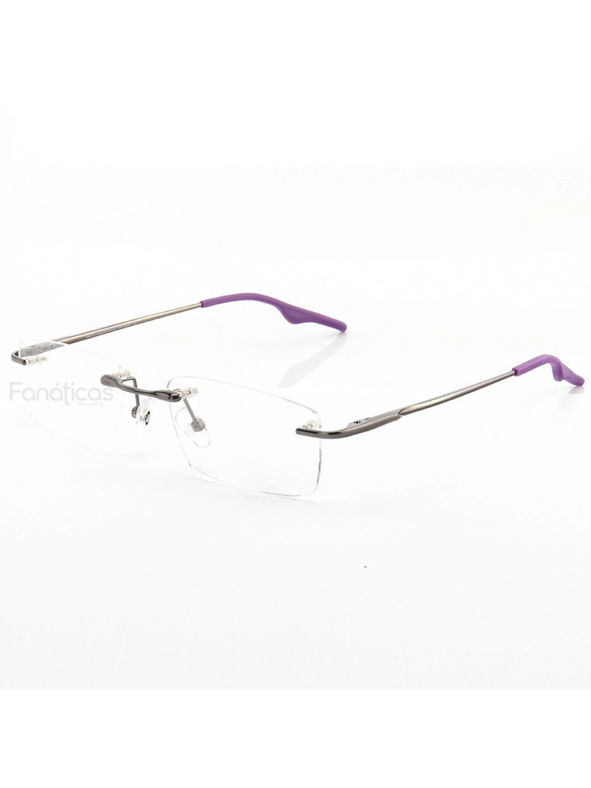 Armação de Óculos Retangular Flutuante Sem Aro Wingback Roxo