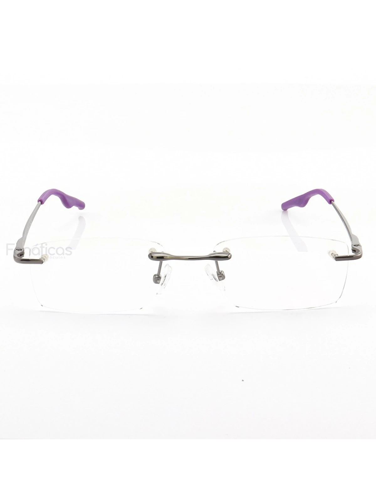 Armação de Óculos Retangular Flutuante Sem Aro Wingback Roxo