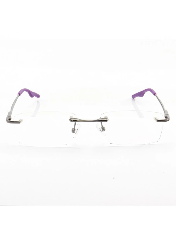 Armação de Óculos Retangular Flutuante Sem Aro Wingback Roxo