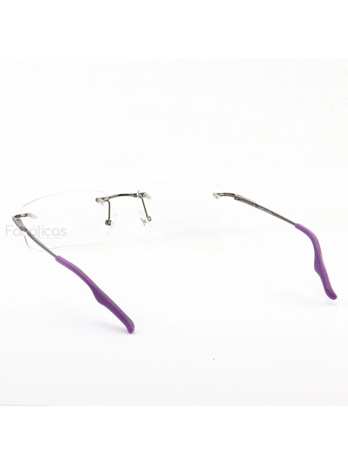 Armação de Óculos Retangular Flutuante Sem Aro Wingback Roxo