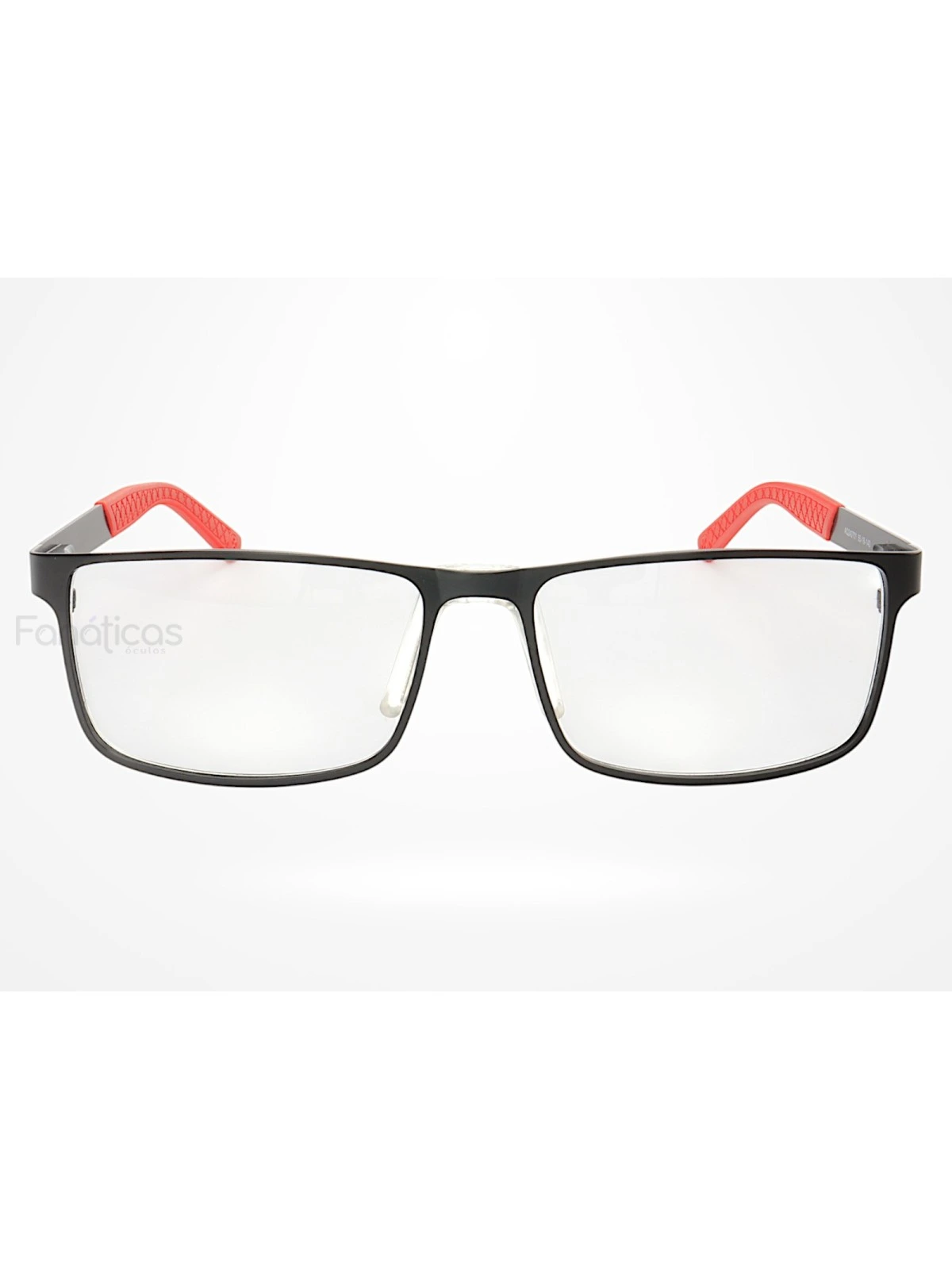 Armação de Óculos AQ240701 Retangular Preto e Vermelho