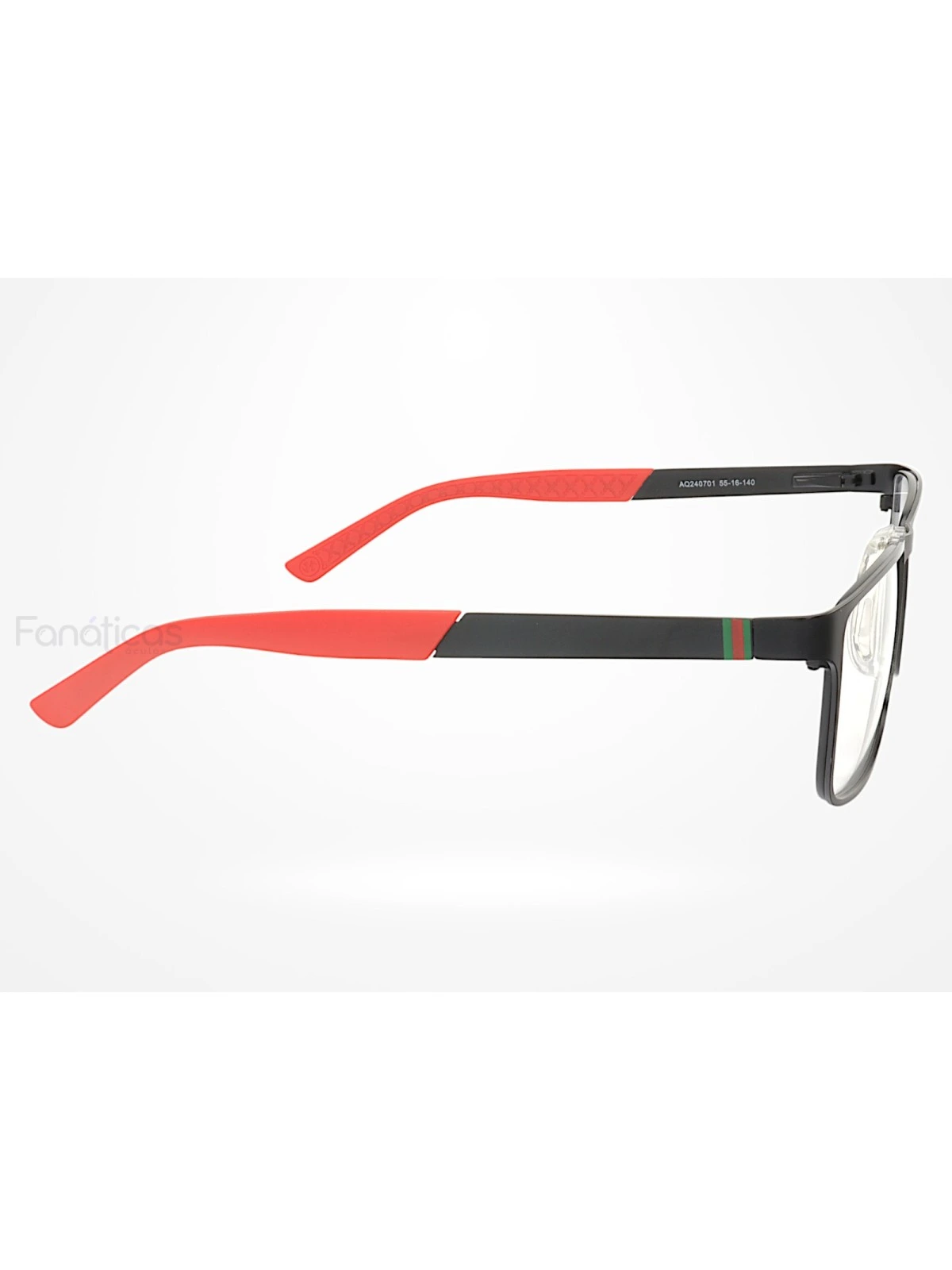 Armação de Óculos AQ240701 Retangular Preto e Vermelho