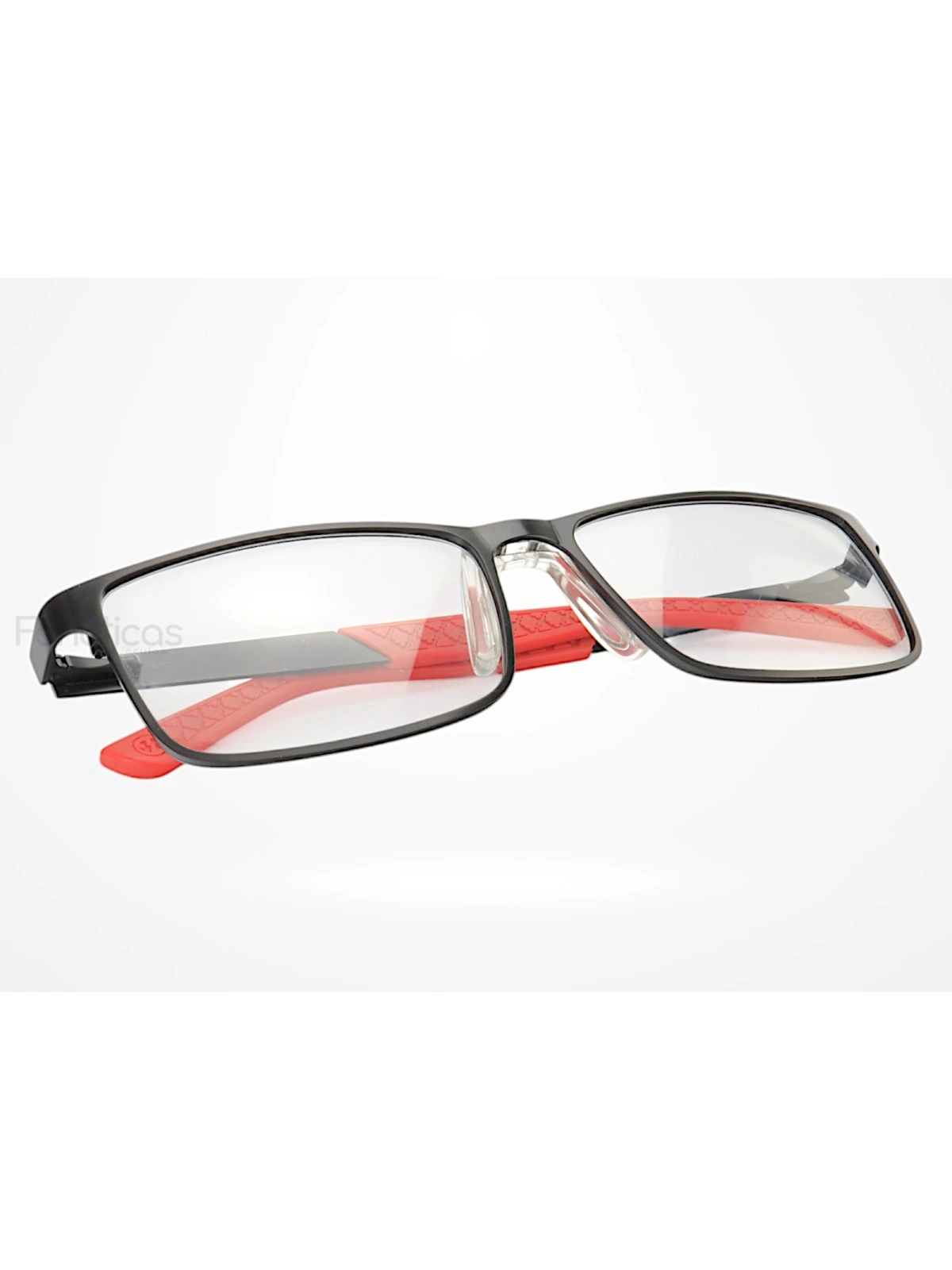 Armação de Óculos AQ240701 Retangular Preto e Vermelho