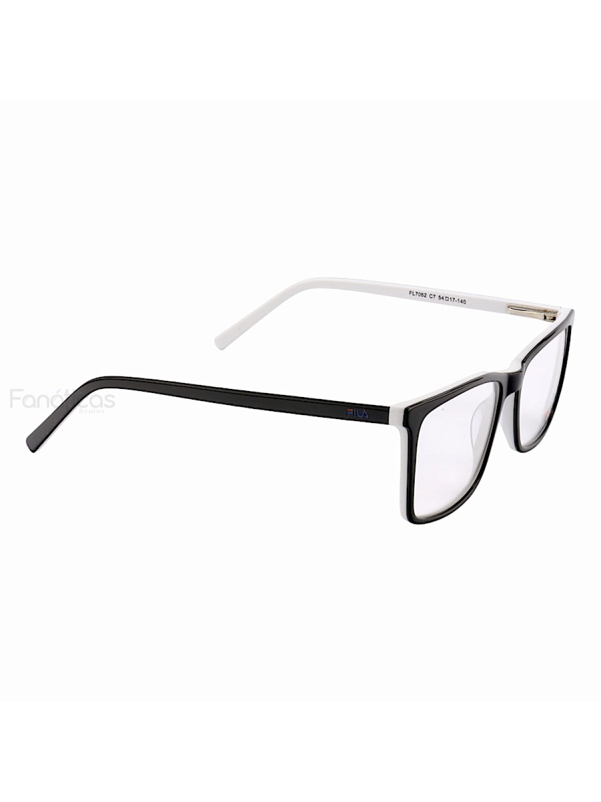 Armação de Óculos Retangular Masculina FL7062 Preto e Branco