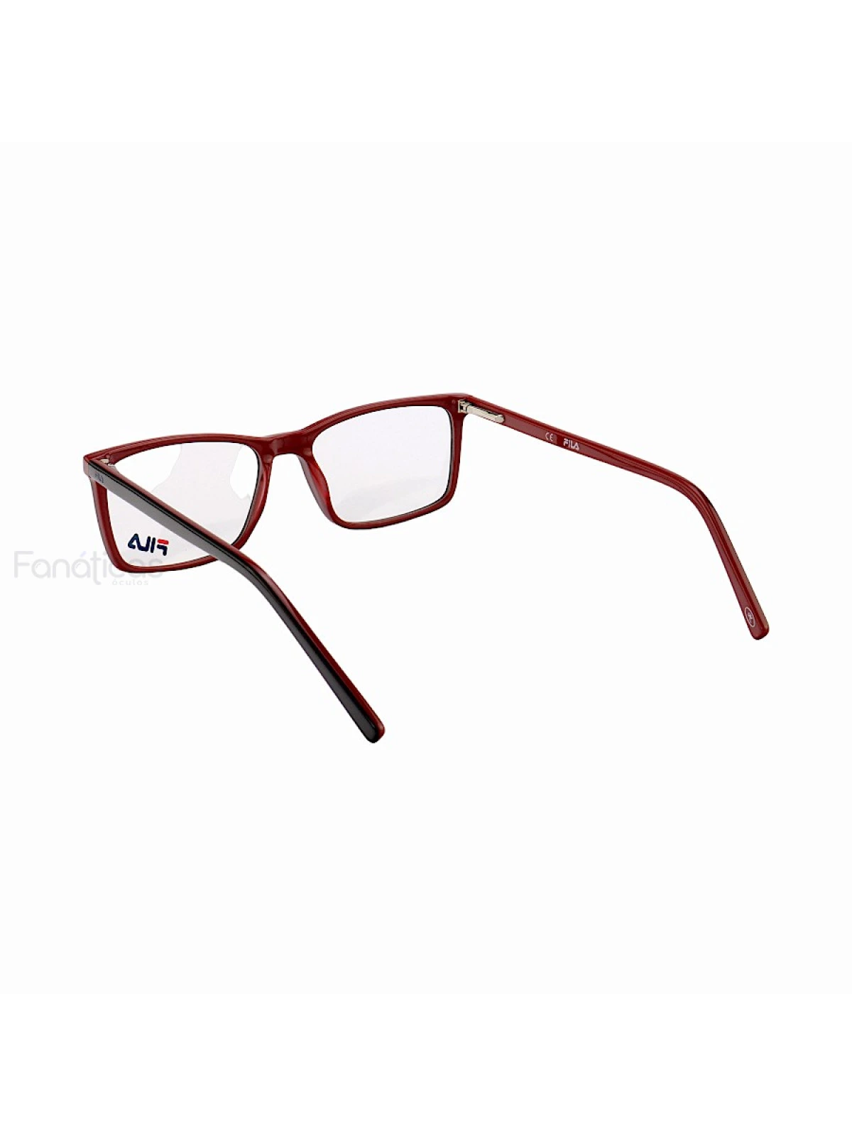 Armação de Óculos Retangular Masculina FL7062 Preto e Vermelho