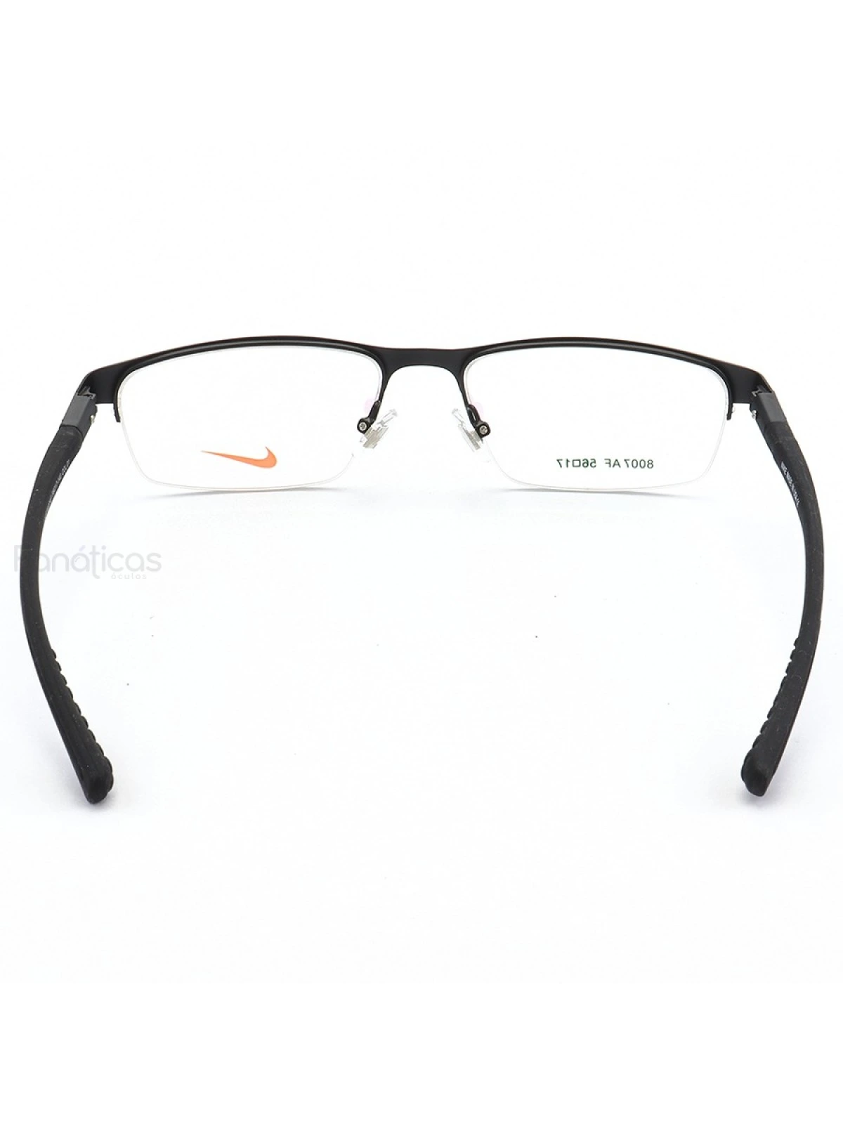 Armação de Óculos Retangular Meio Aro 8007AF C1 Preto