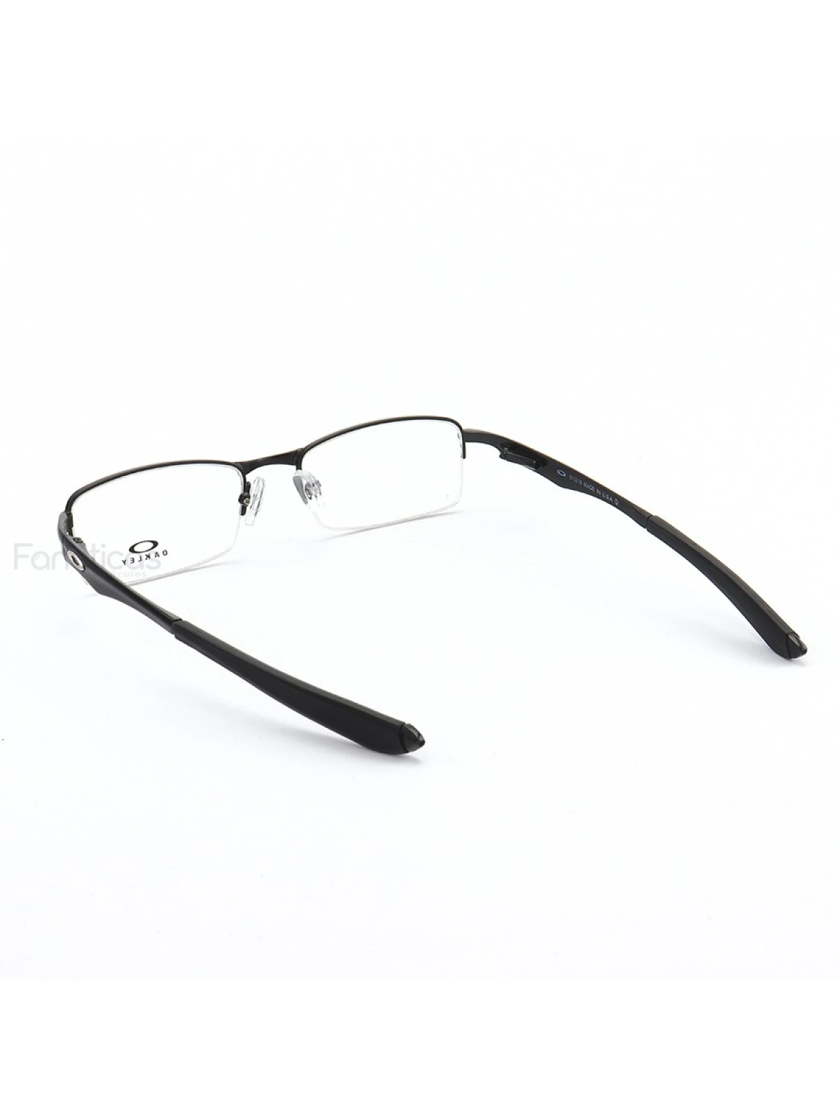 Armação de Óculos Retangular Meio Aro Brushed OX5040 Preto