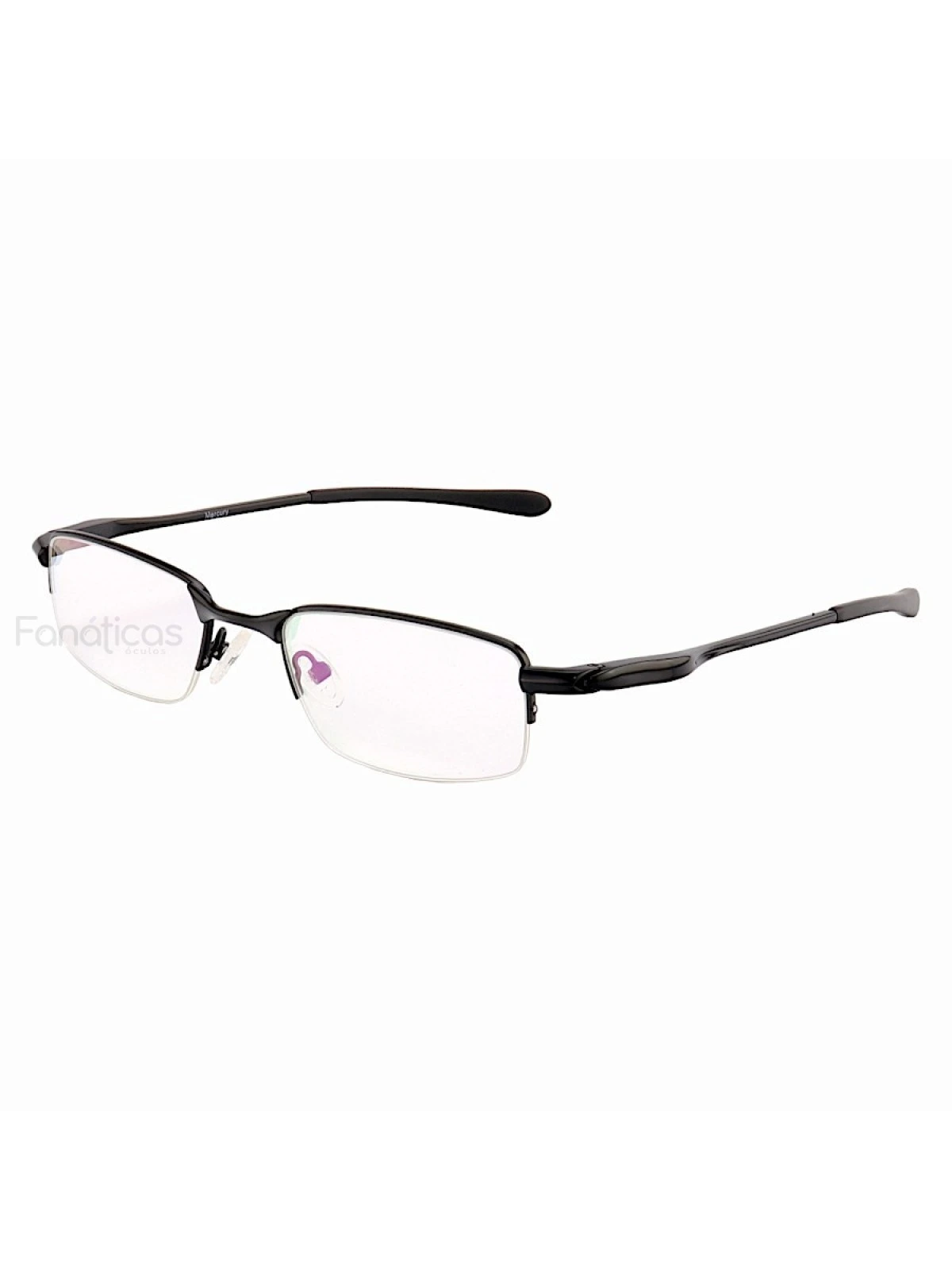 Armação de Óculos Retangular Meio Aro Crosshair OX4068 Preto
