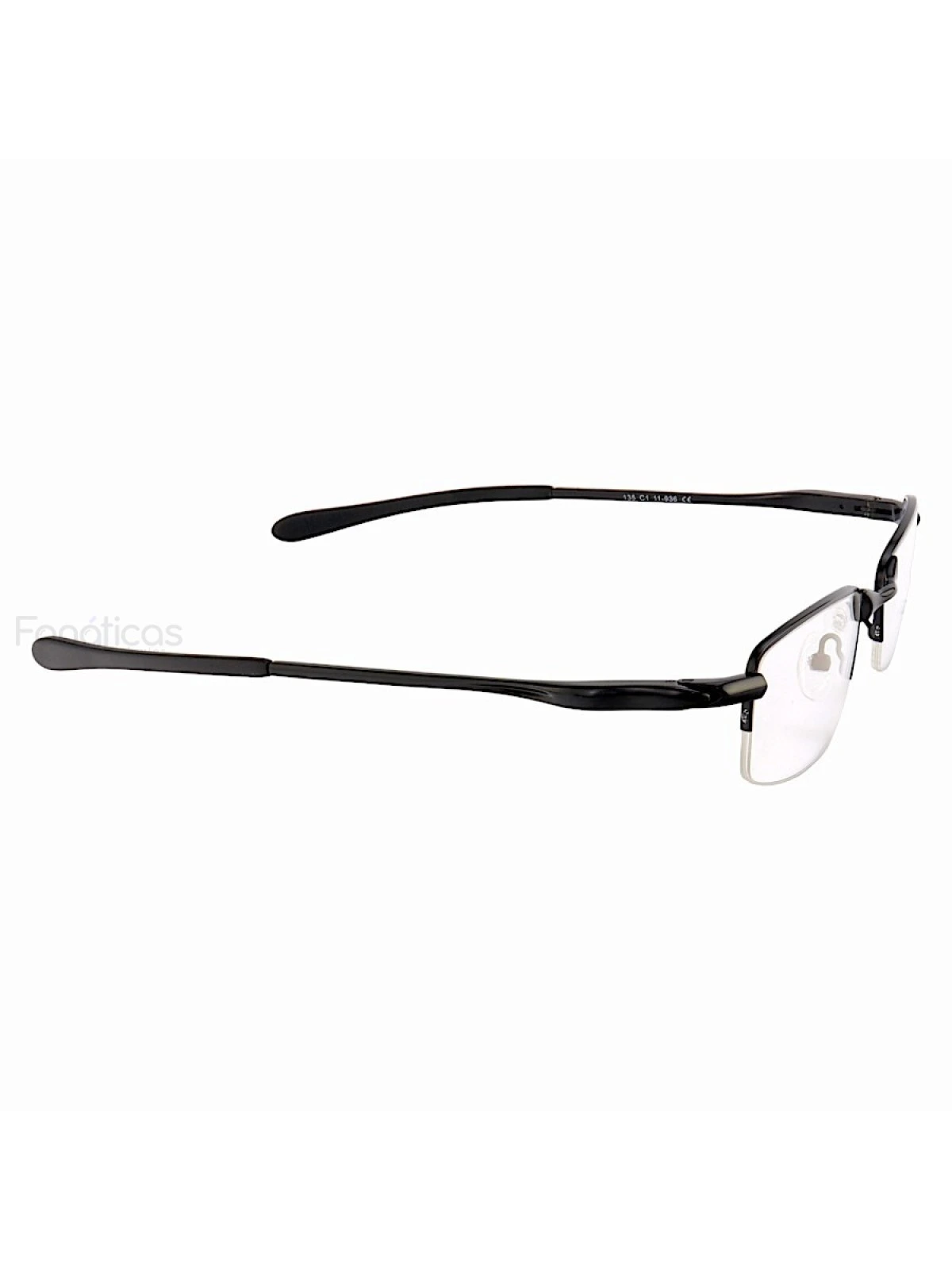 Armação de Óculos Retangular Meio Aro Crosshair OX4068 Preto