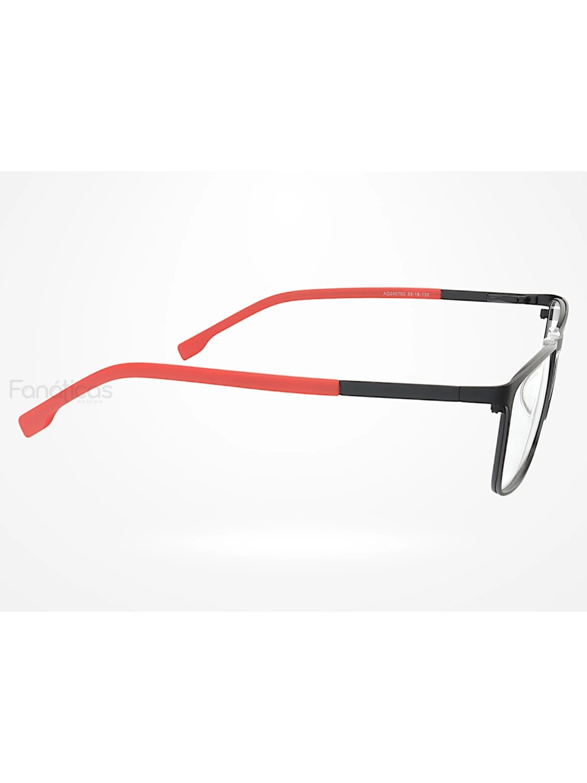 Armação de Óculos AQ240702 Retangular Preto e Vermelho