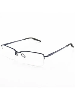Armação de Óculos Retangular Meio Aro Wingback Azul