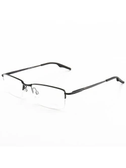 Armação de Óculos Retangular Meio Aro Wingback Preto