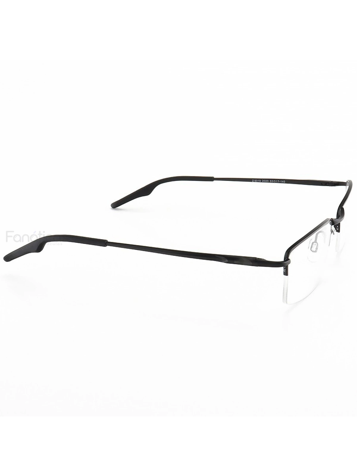 Armação de Óculos Retangular Meio Aro Wingback Preto