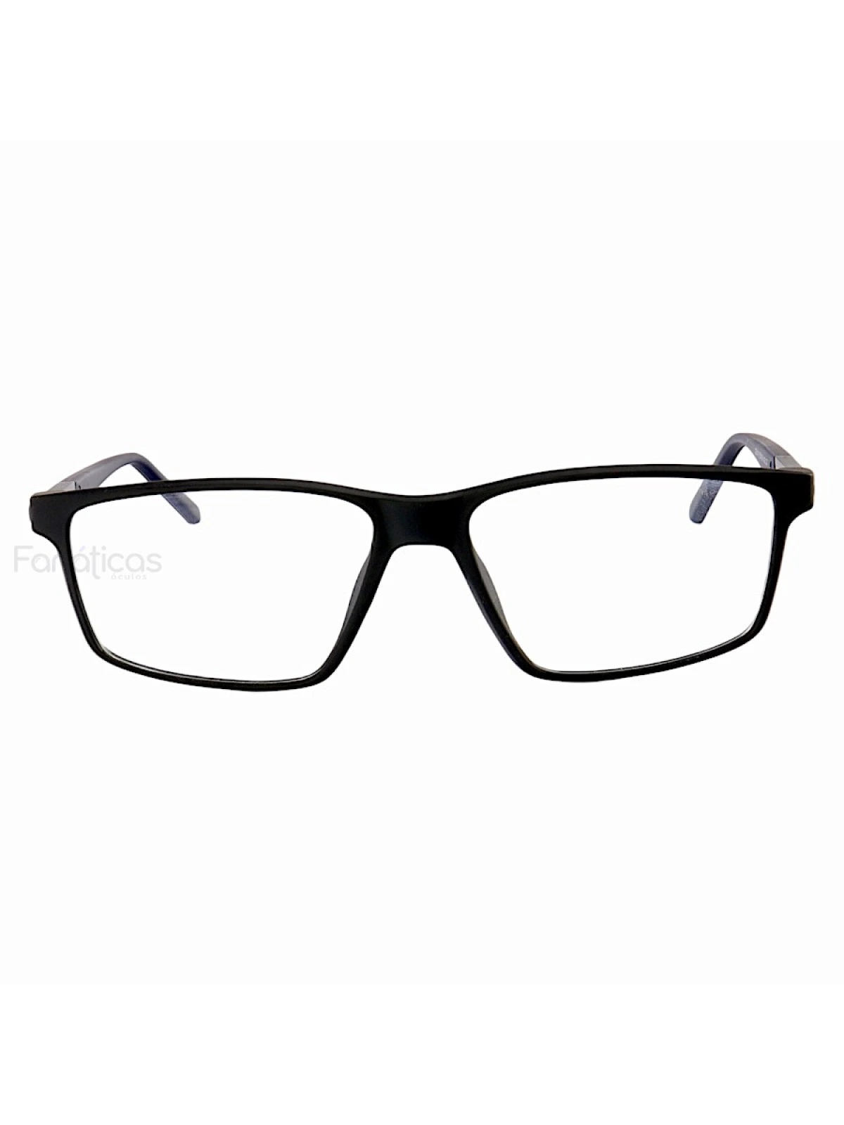 Armação de Óculos Retangular Molas 180 C3 GZ9141 Preto e Azul Escuro