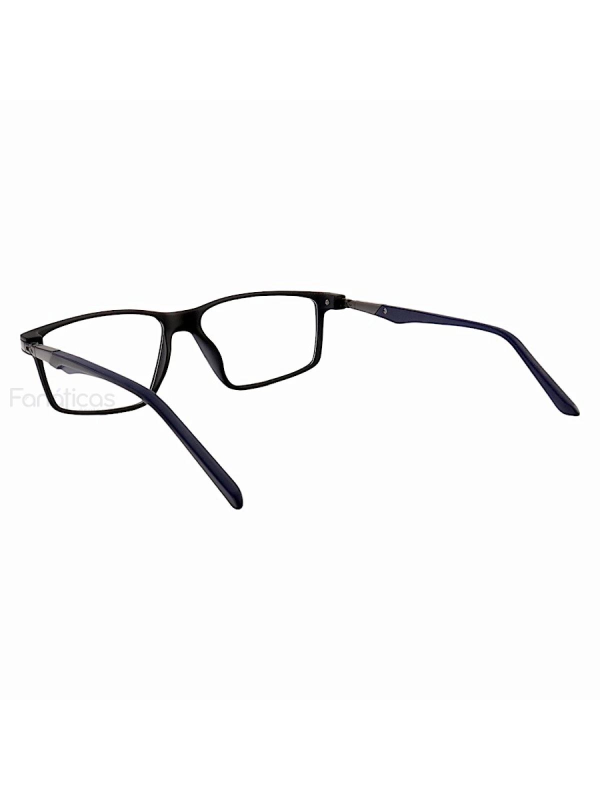 Armação de Óculos Retangular Molas 180 C3 GZ9141 Preto e Azul Escuro