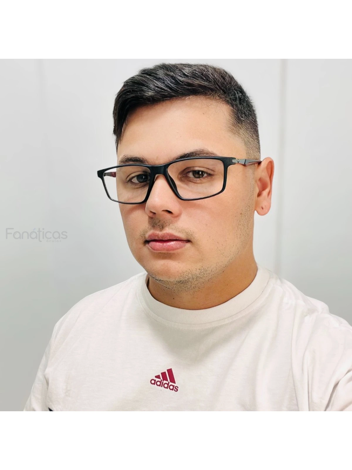 Armação de Óculos Retangular Molas 180 C5 GZ9141 Preto e Vermelho