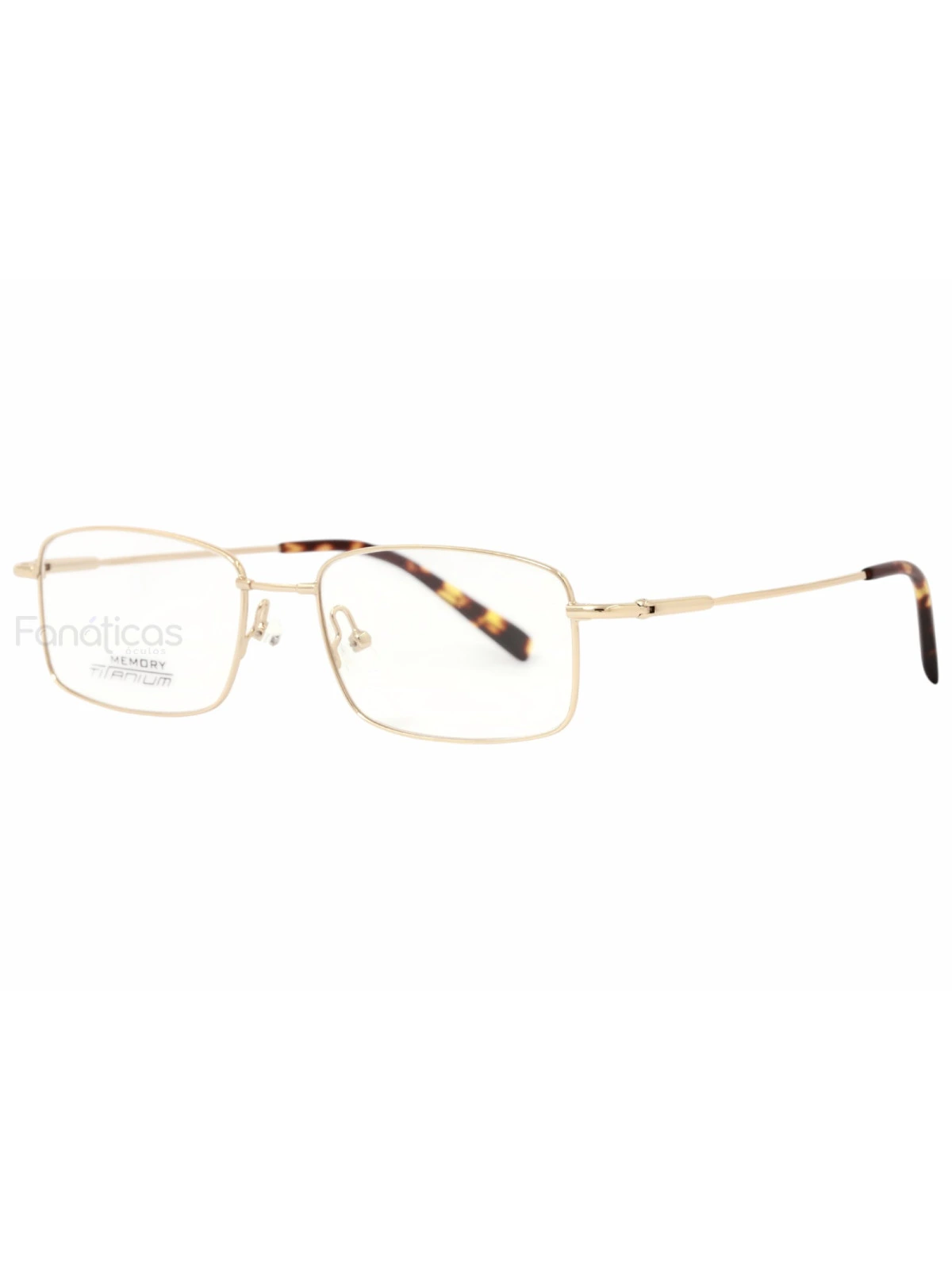 Armação de Óculos Retangular MT6587 Memory Titanium Dourado