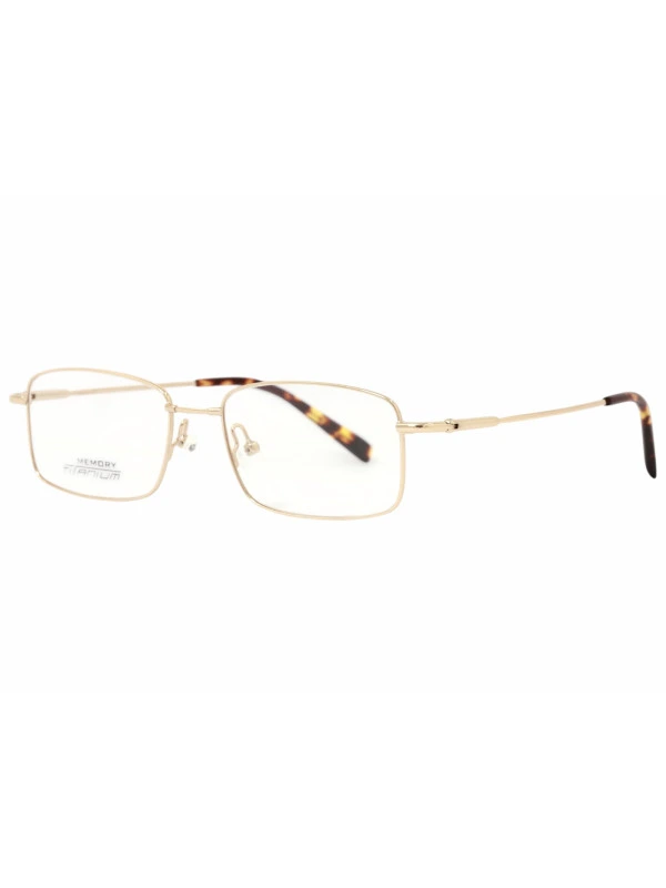 Armação de Óculos Retangular MT6587 Memory Titanium Dourado