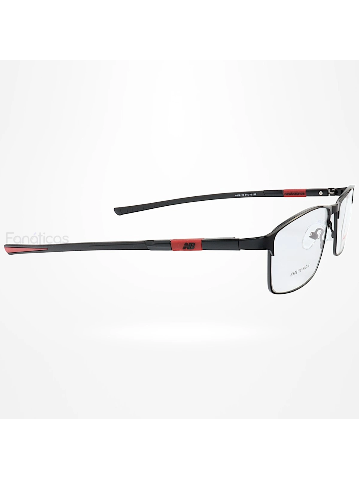 Armação de Óculos Retangular NB06129 Preto e Vermelho