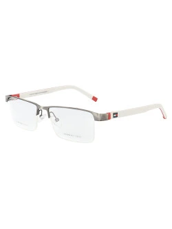 Armação de Óculos Retangular Nylon TH1717 Grafite e Branco