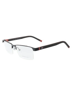 Armação de Óculos Retangular Nylon TH1717 Preto e Vermelho