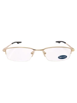 Armação de Óculos Retangular Nylon Wingback Dourado Masculino
