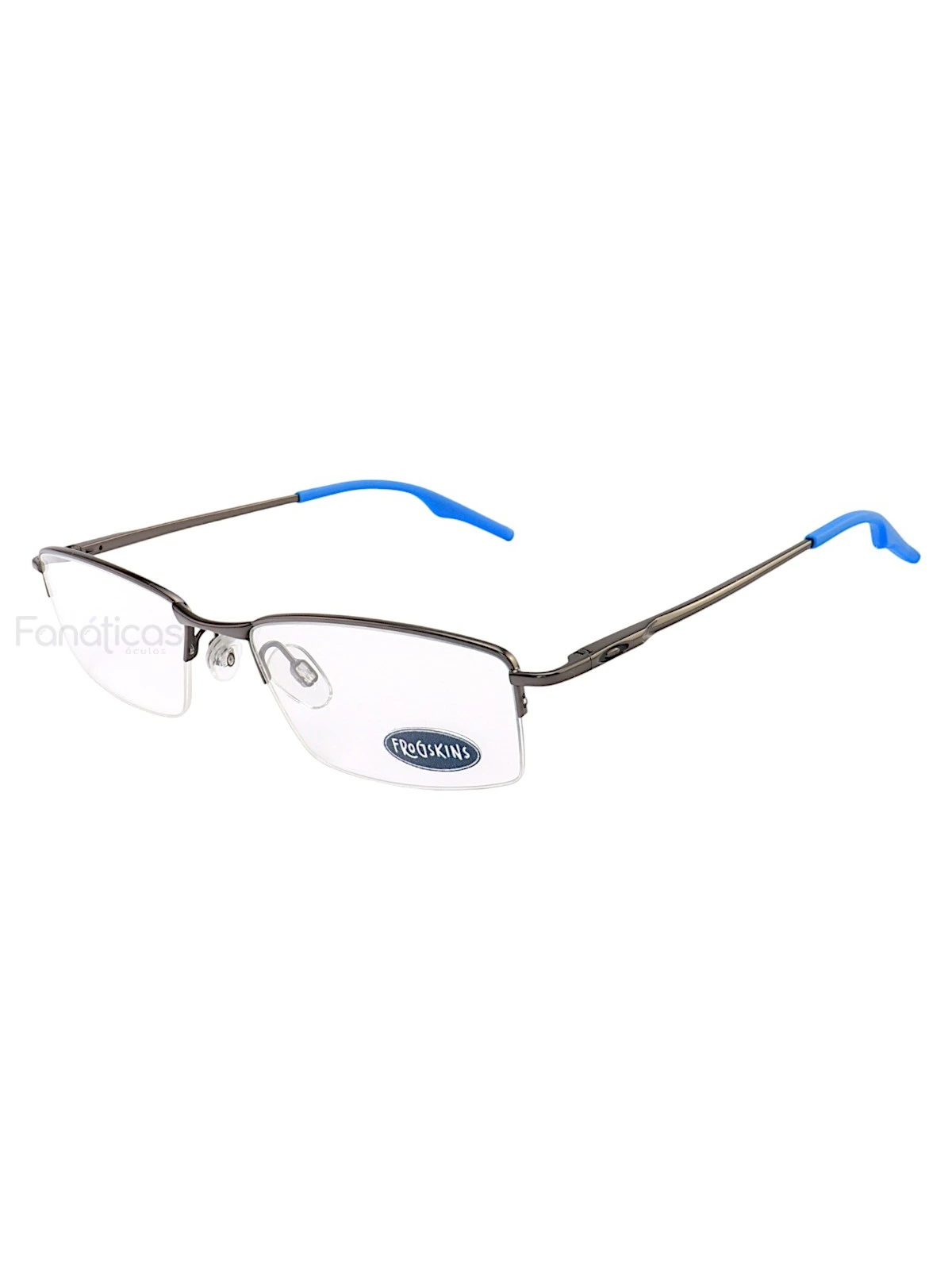 Armação de Óculos Retangular Nylon Wingback Grafite e Azul Masculino